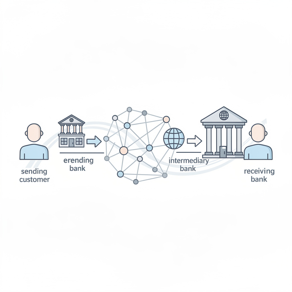 传统银行电汇流程图